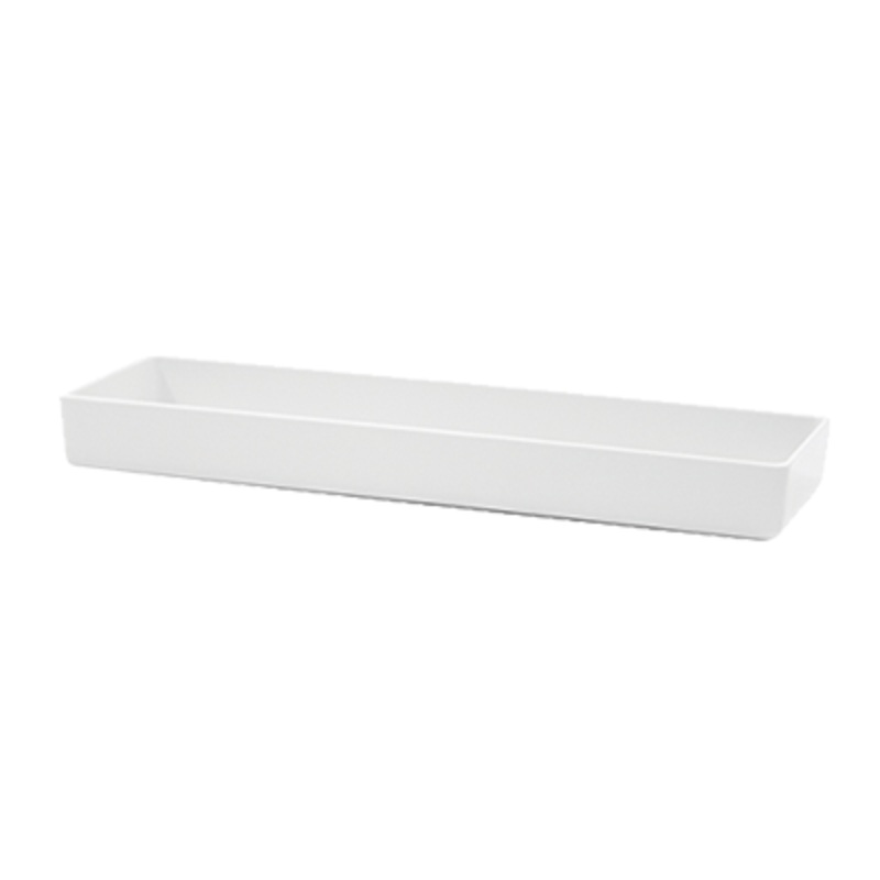 TableCraft Rectangular Straight Sided Melamine Bowl, White