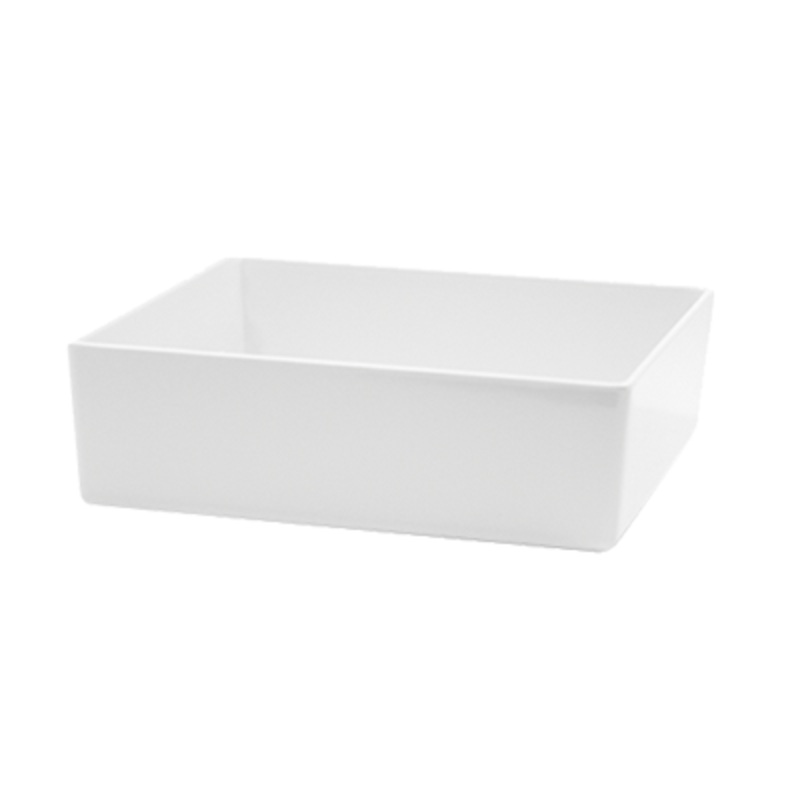TableCraft Square Straight Sided Melamine Bowl, White