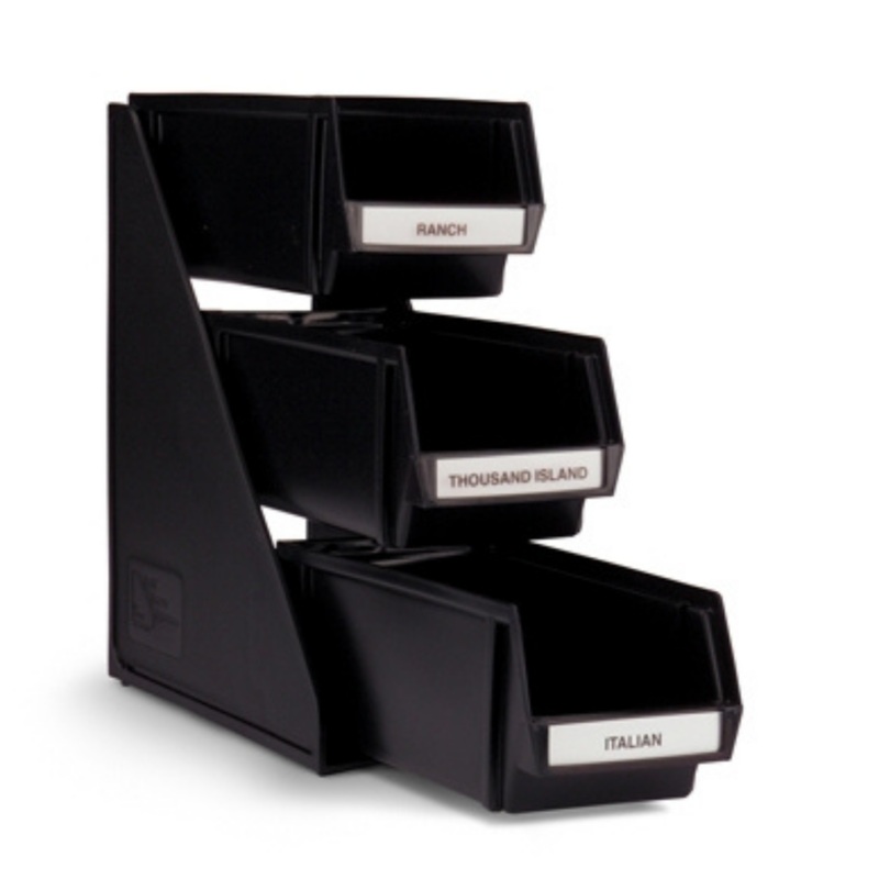 Vollrath 3 Tier Self-Serve Dispenser Set, Black