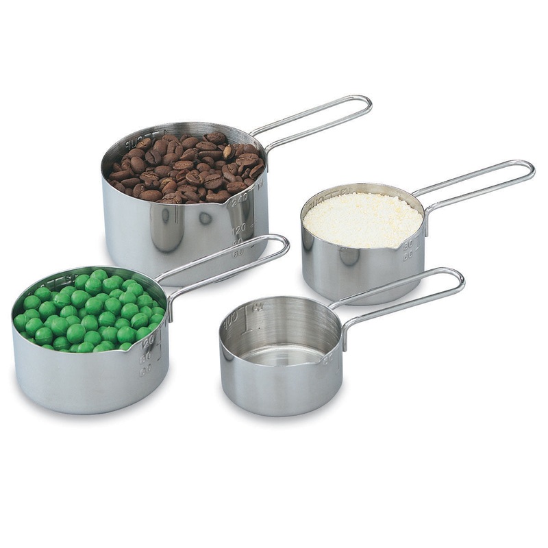 Vollrath 4 Piece Measuring Cup Set, Stainless Steel