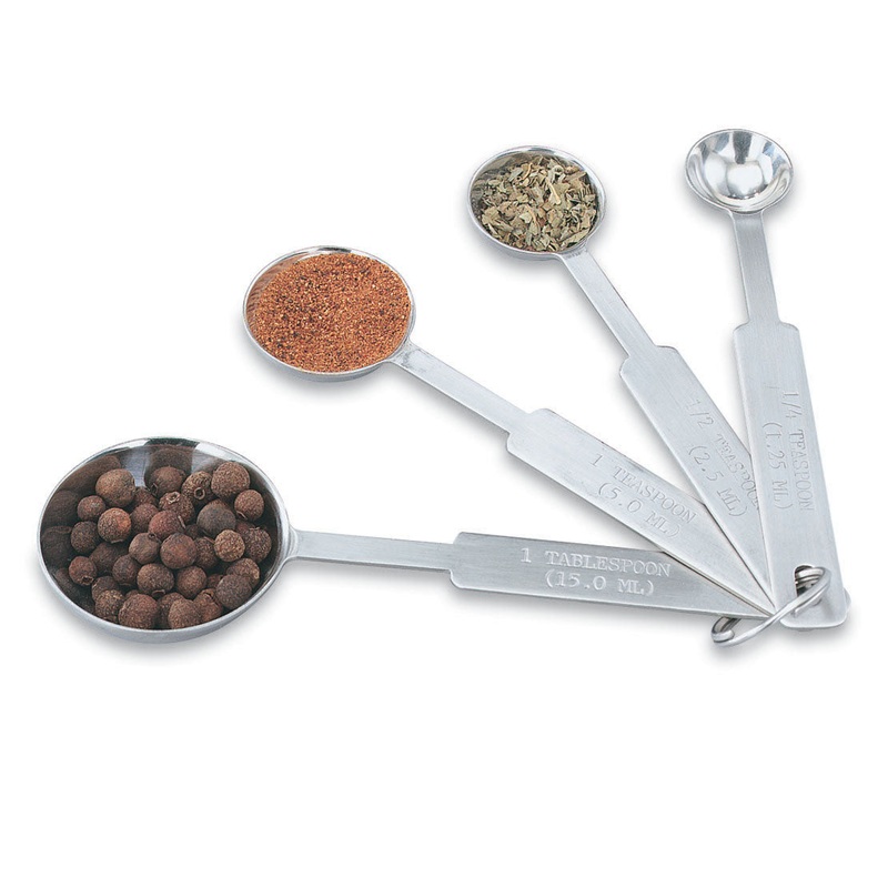 Vollrath 4 Piece Measuring Spoon Set, Stainless Steel