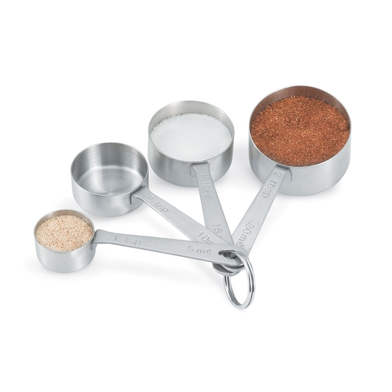Vollrath 4 Piece Measuring Spoon Set, Straight Sided, Stainless Steel