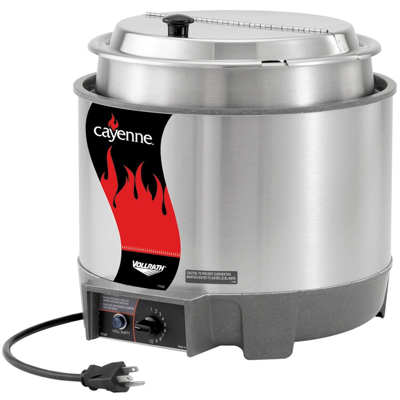 Vollrath Cayenne Round Heat 'N Serve Rethermalizer w/ Insert and Hinged Lid, 120V
