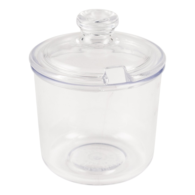 Vollrath Dripcut Condiment Jar and Lid Set, 8 oz, Plastic, Clear