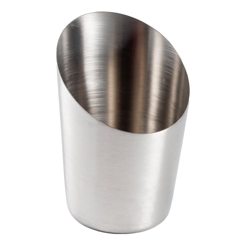 American Metalcraft Angled Fry Cup, 12 oz, Stainless Steel