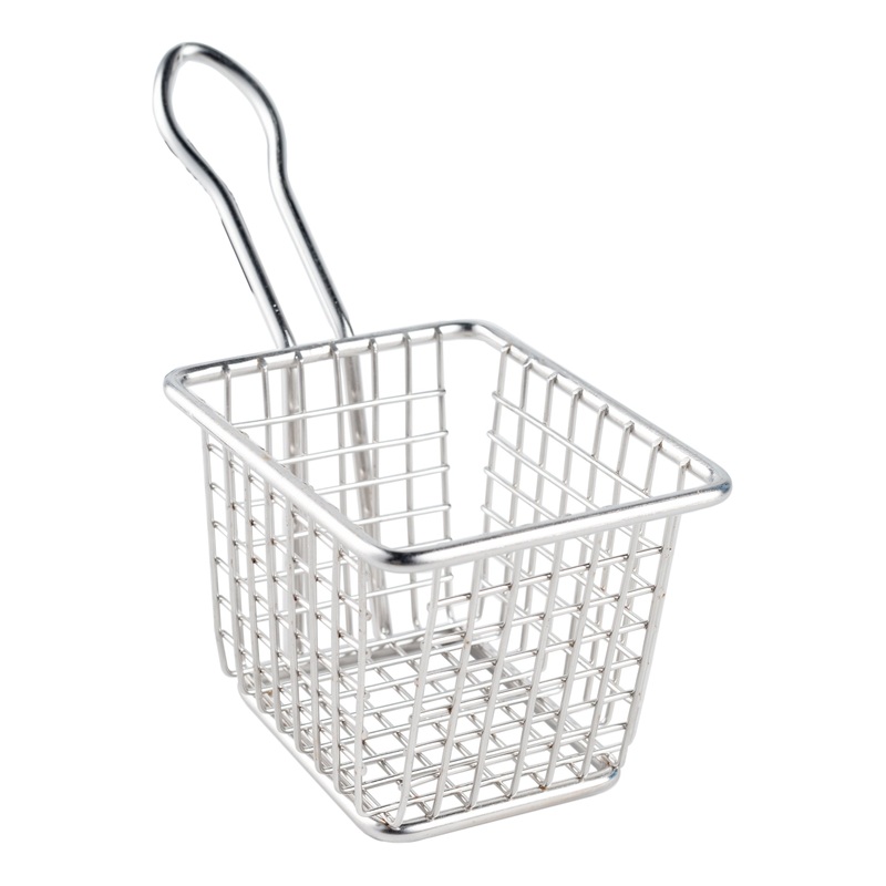 American Metalcraft Mini Fry Basket, Rectangle, 4" x 3" x 3", Stainless Steel