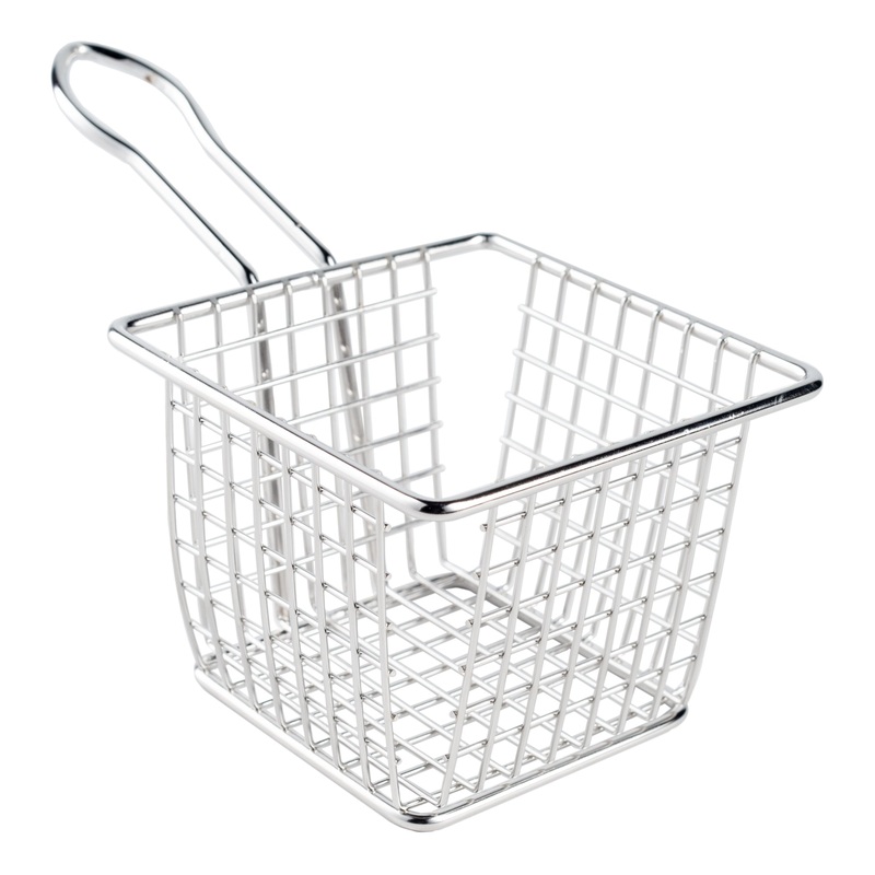 American Metalcraft Mini Fry Basket, Square, 4" x 4" x 3", Stainless Steel