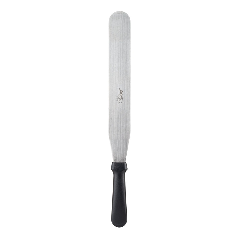 Ateco Straight Spatula, Black Plastic Handle, 12", FINAL SALE