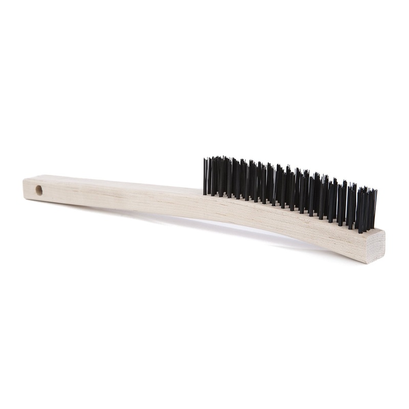 Atlas Graham Furgale Tempered Steel Wire Brush, Curved Wood Handle, FINAL SALE