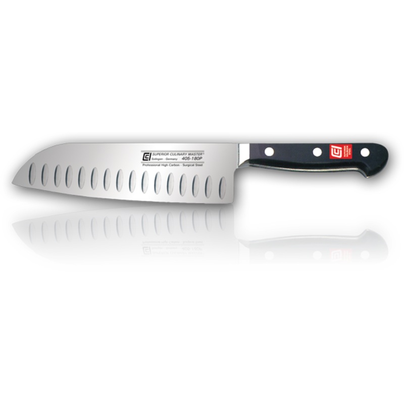 Canada Cutlery Santoku Knife, 7", Granton Edge, Black, FINAL SALE