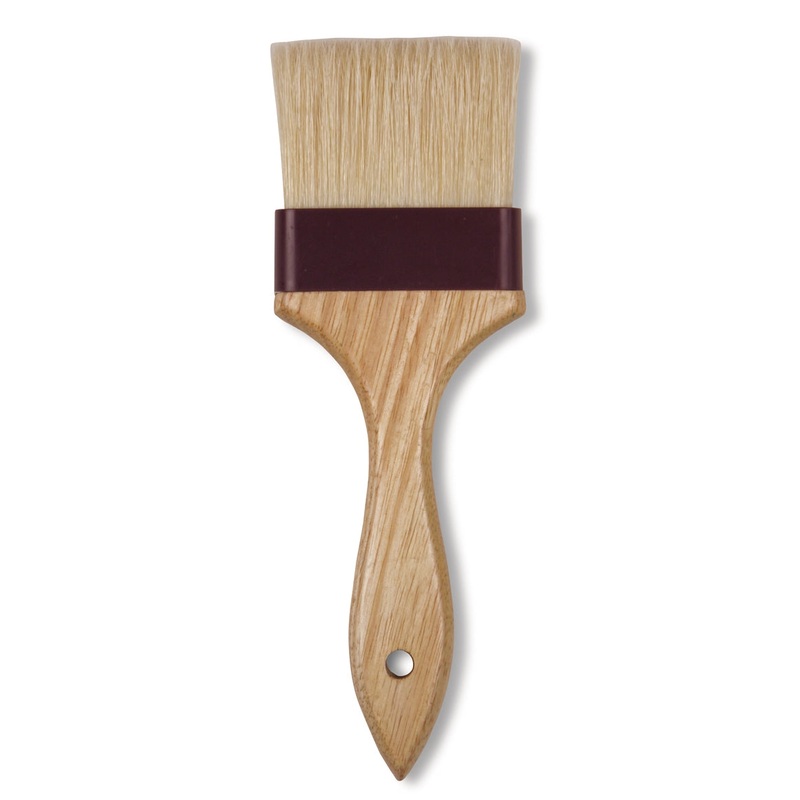 Vollrath Flat Pastry Brush, Natural Boar Bristles, Wood Handle, 3", FINAL SALE