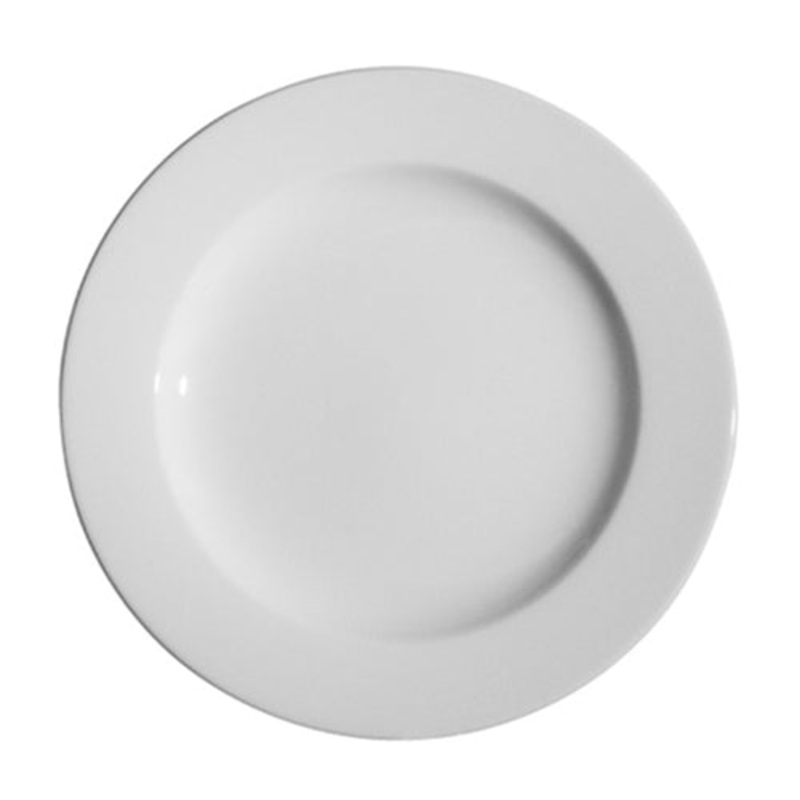 Tableware Solutions Continental Plain White Wide Rim Plate, 8" (24-pack)