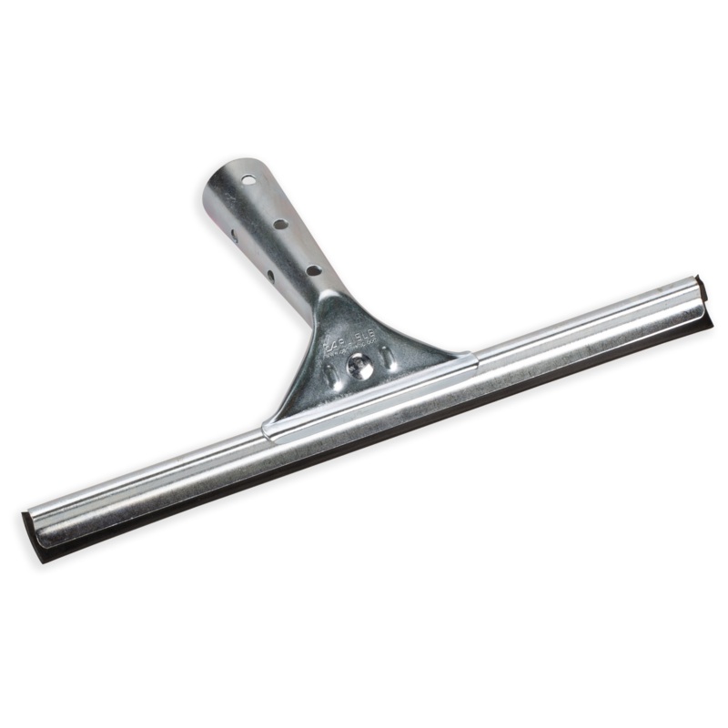 Carlisle Flo-Pac Professional Single-Blade Rubber Window Squeegee With Zinc Plated Steel Handle