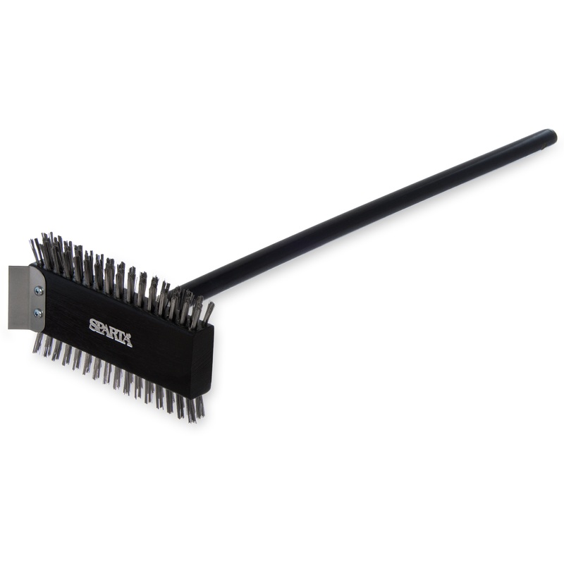Carlisle Sparta 30.5" Broiler Master Grill Brush & Scraper w/ Handle