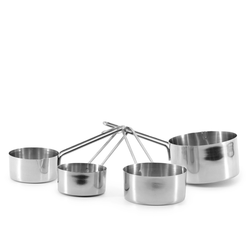 Rabco 4 Piece Measuring Cup Set, Stainless Steel w/ Wire Handle