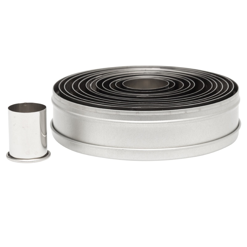 Ateco 12 Piece Plain Round Cutter Set, Stainless Steel