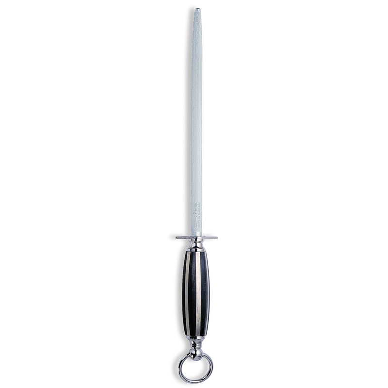 F. Dick 1905 Sharpening Steel, Round Regular Cut, 10", Black