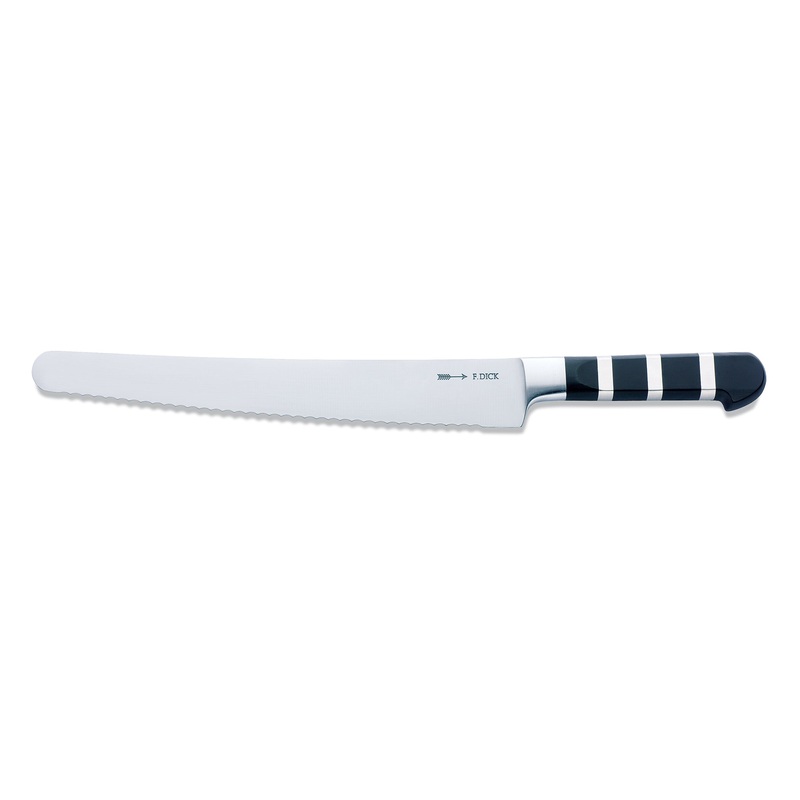 F. Dick 1905 Utility Knife, Round Tip, Serrated, 10", Black