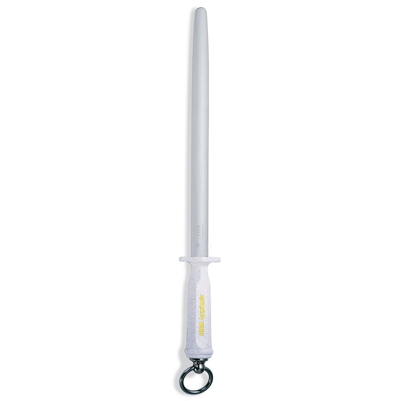 F. Dick Dickoron Sharpening Steel, Oval Super Fine Cut, 12", Hygienic White Handle