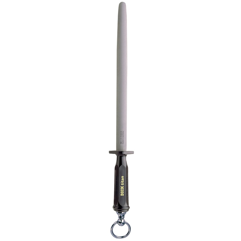 F. Dick Dickoron Titan Sharpening Steel, Oval Superhard Coating, 12", Black