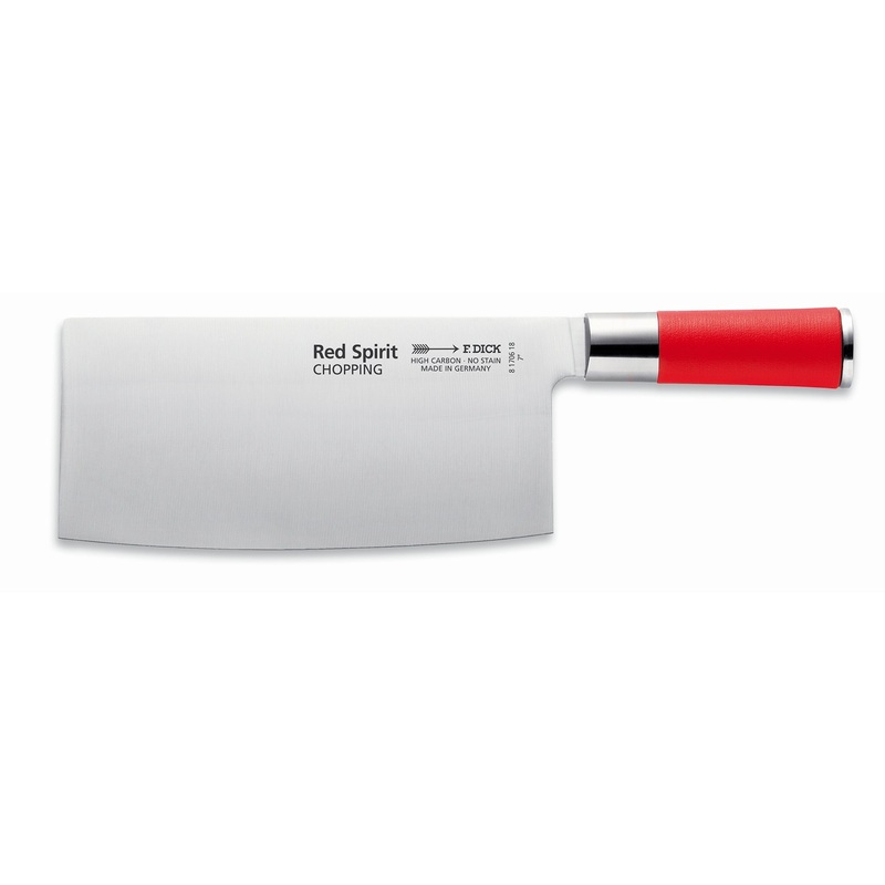 F. Dick Red Spirit Chinese Chef Knife, Chopping, 7", Red