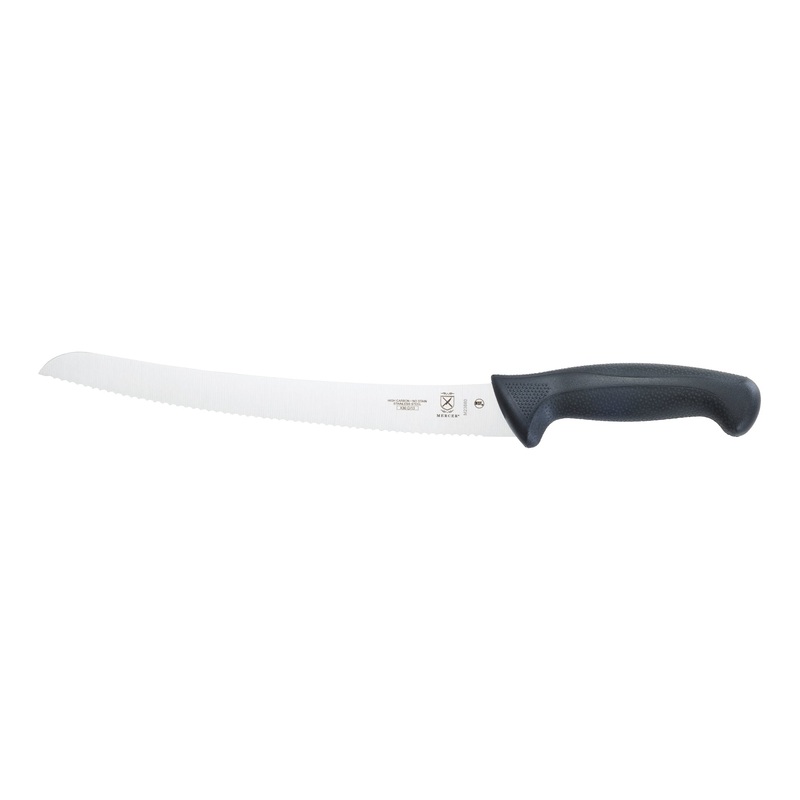 Mercer Millennia Curved Bread Knife, Wavy Edge, 10", Black