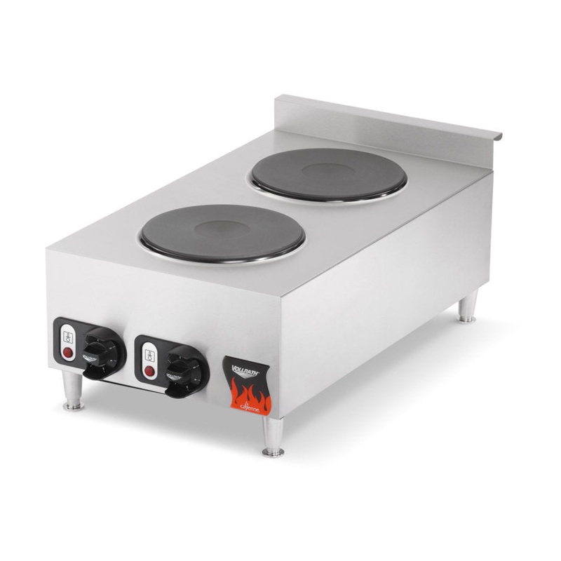 Vollrath 40739 Cayenne 15" Electric Countertop Hot Plate, 2 Burners, 208/240V