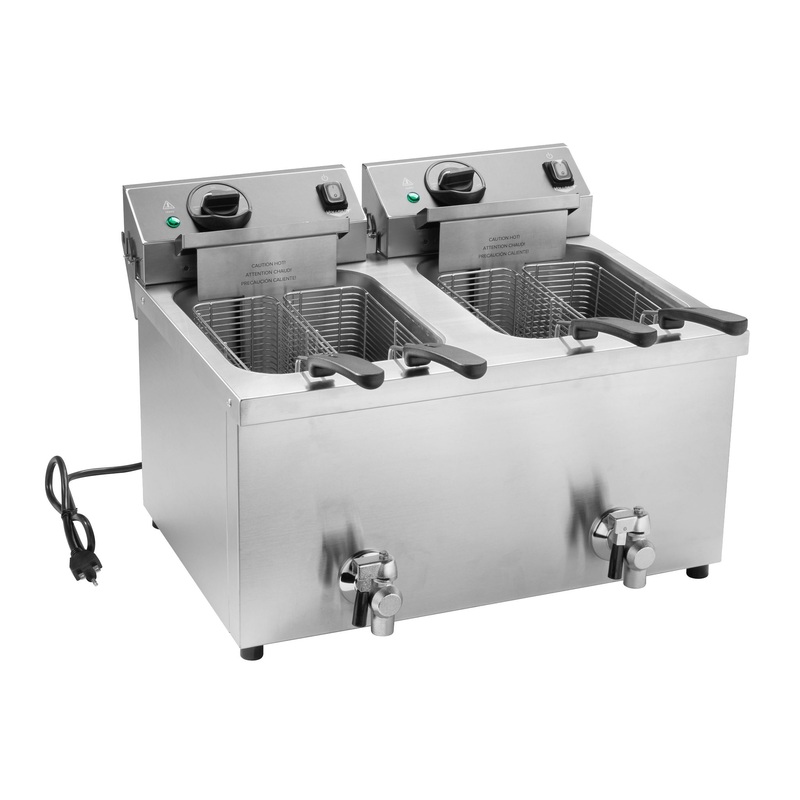 Vollrath CF4-3600DUAL-C Electric Countertop Deep Fryer, Double-Well 15 lb, 208/240V