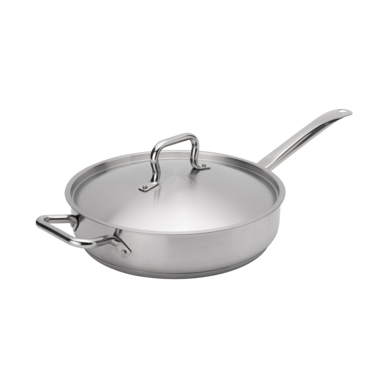 Browne Elements Saute Pan with Lid, Stainless Steel