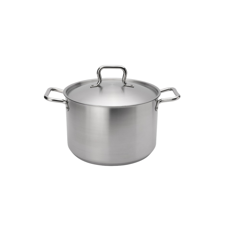 Browne Elements Stock Pot with Lid, Stainless Steel