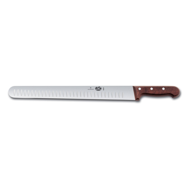 Victorinox Slicing Knife, Granton Edge, 14", Wood Handle