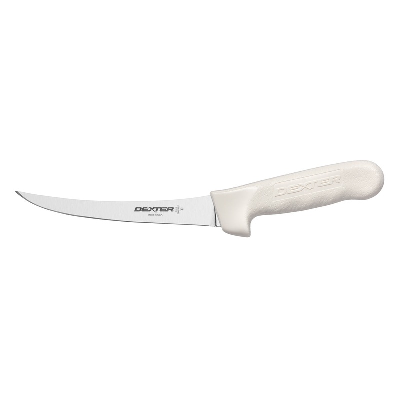Dexter Sani-Safe Narrow Curved Boning Knife, 6", White