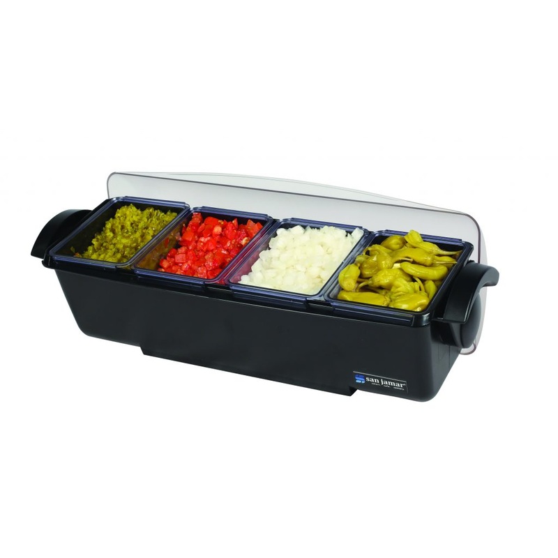 San Jamar Dome Garnish Center, 4 x 3 pt Trays