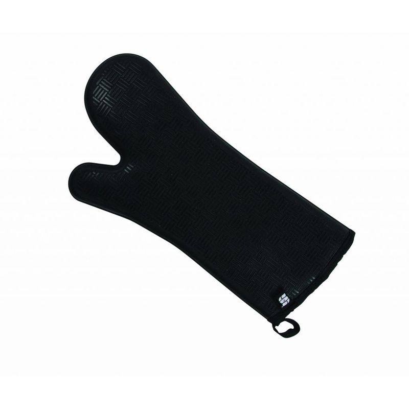 San Jamar FlexGuard Oven Mitt, 17", Black Silicone