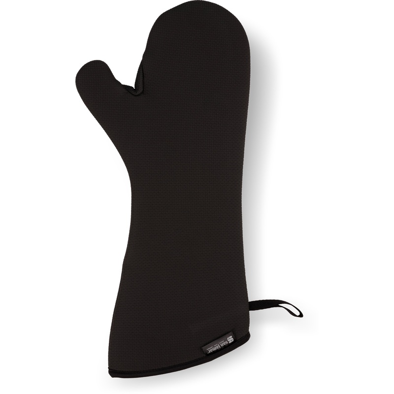 San Jamar UltiGrips Oven Mitt, 17", Black Neoprene
