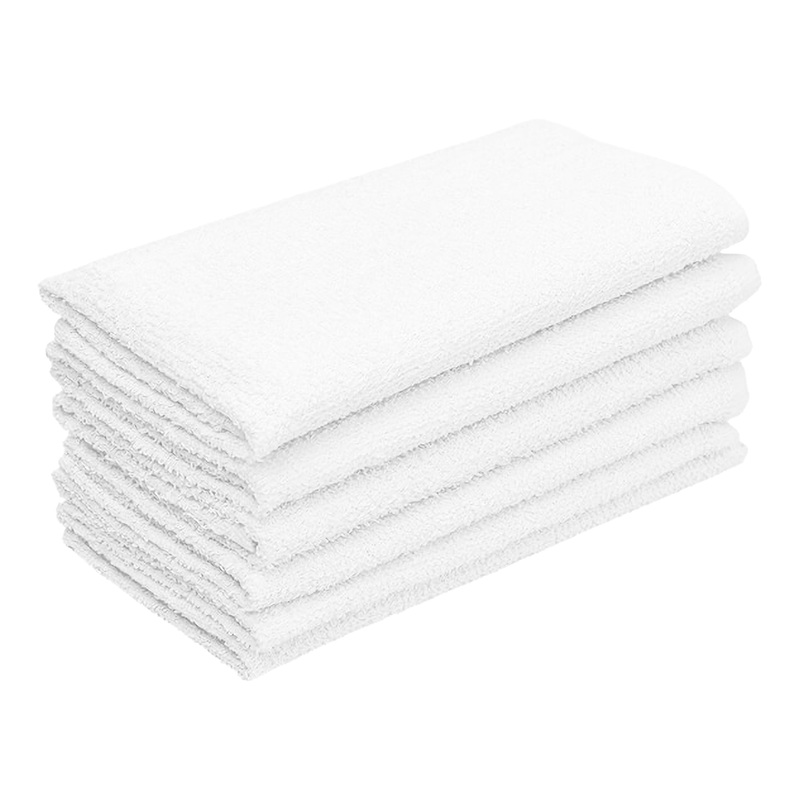 Vista Textiles Bar Wipes, 100% Cotton Full Terry, White (12-pack)