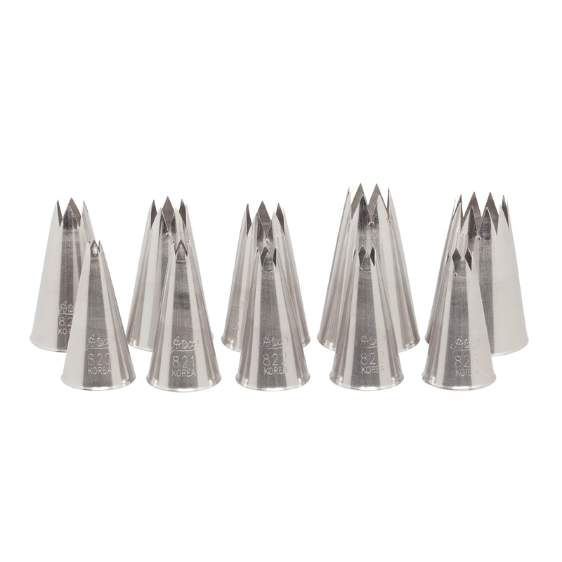 Ateco 10 Piece Star Piping Tip/Decorating Tube Set