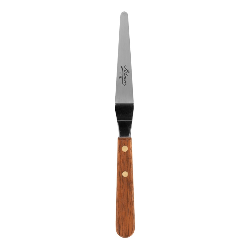 Ateco Tapered Offset Spatula, 5" Blade, Wood Handle