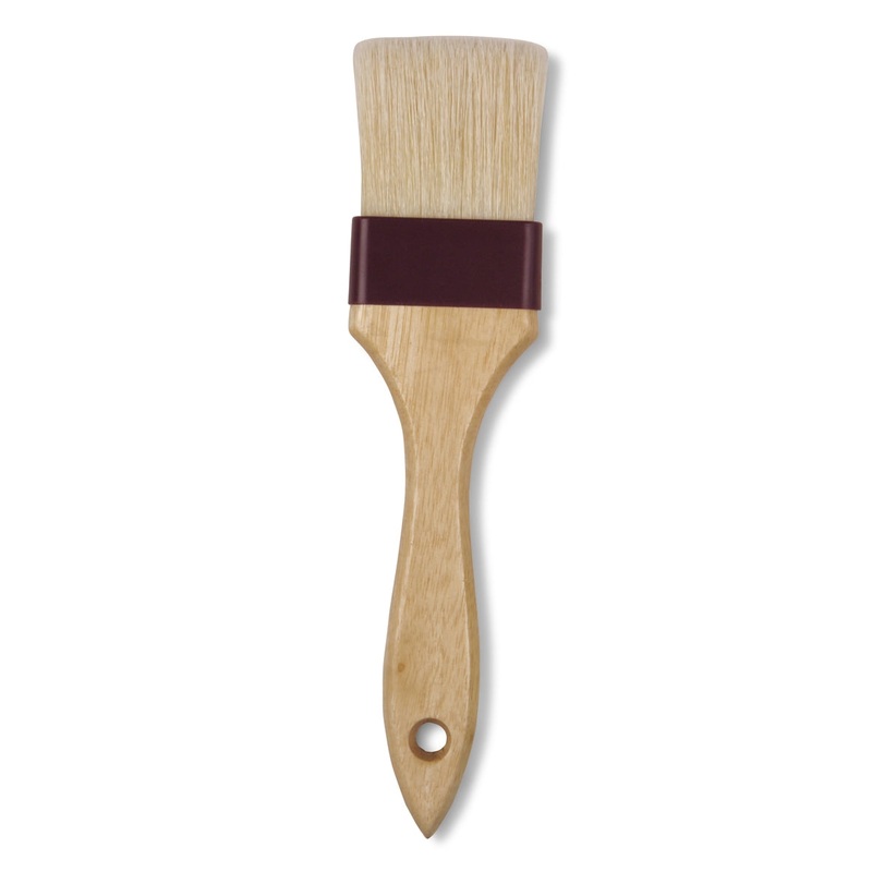 Vollrath Flat Pastry Brush, Natural Boar Bristles, Wood Handle, 2"