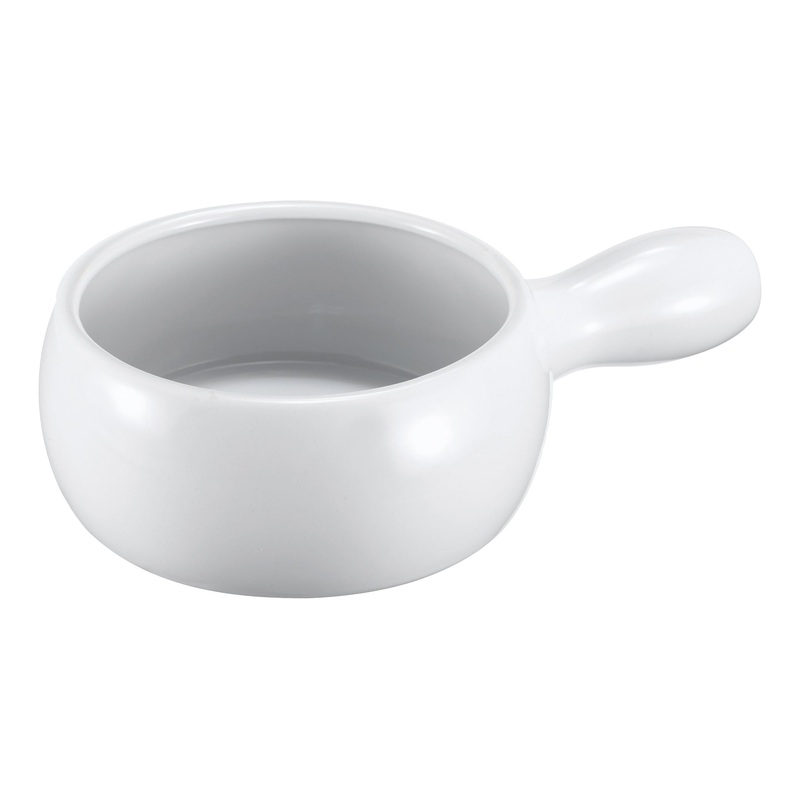 Browne Onion Soup Bowl w Handle, 16 oz, White