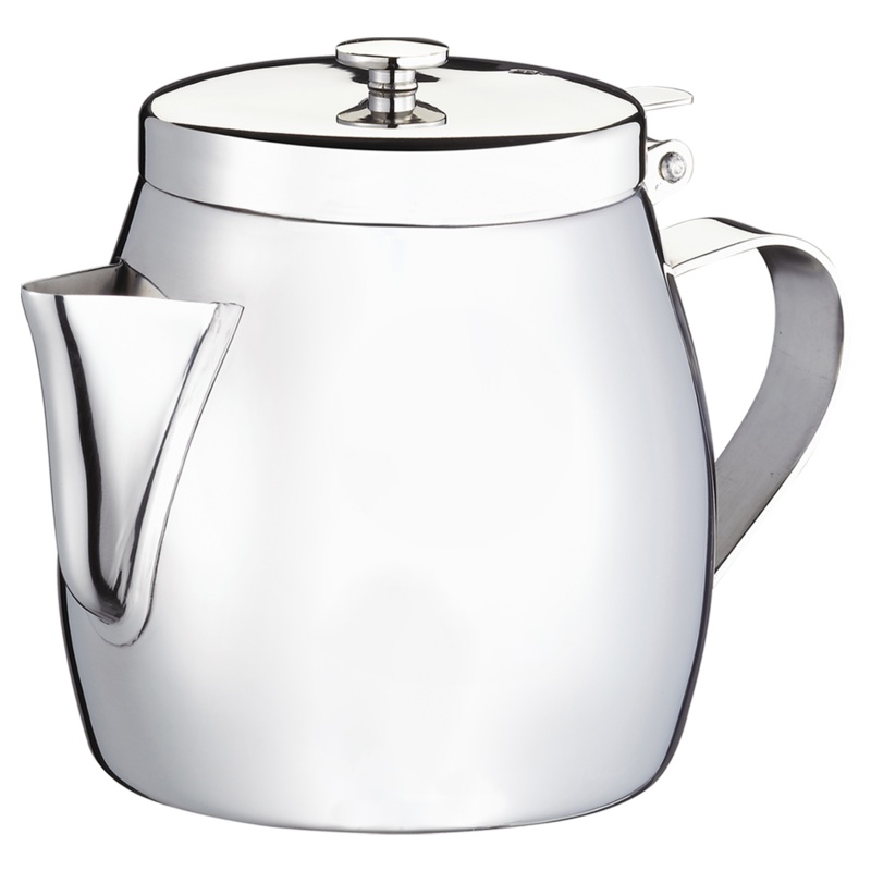 Browne Stackable Teapot with Strainer, 10 oz, Stainless Steel
