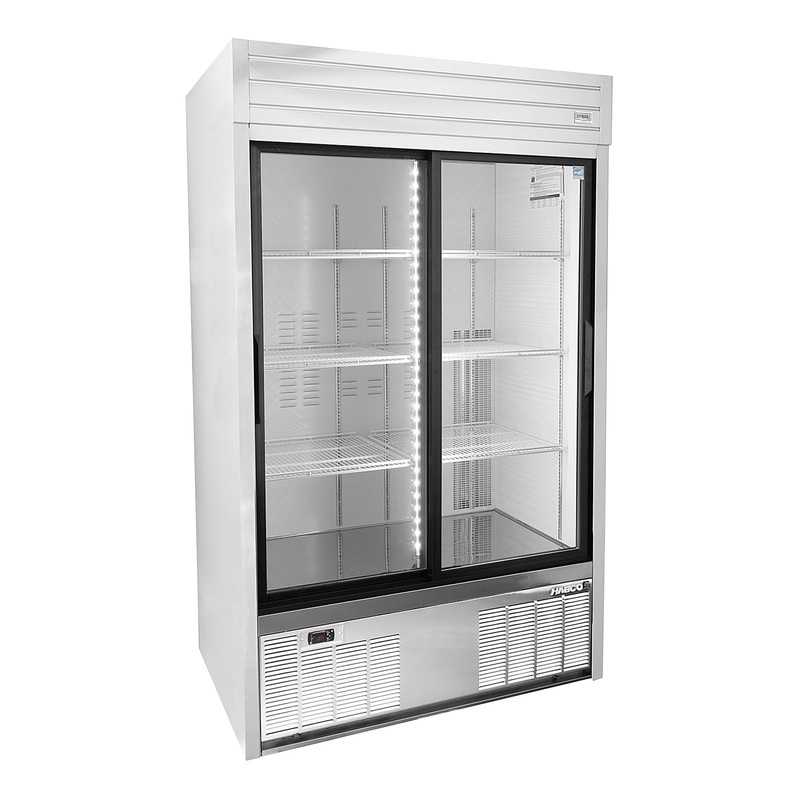 Habco SE42HCSXG Dependable Series Refrigerator, Double Glass Sliding Doors, 42 CuFt