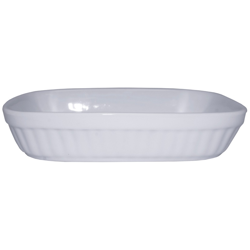 Rabco Rectangular Baking Dish,11 oz, White Ceramic