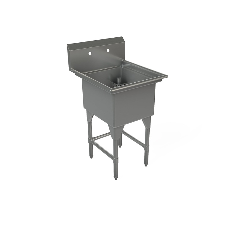 Tarrison TA-CDS118-KIT Single Compartment Corner Drain Sink, 21" x 18" x 13" Bowl Size, Stainless Steel