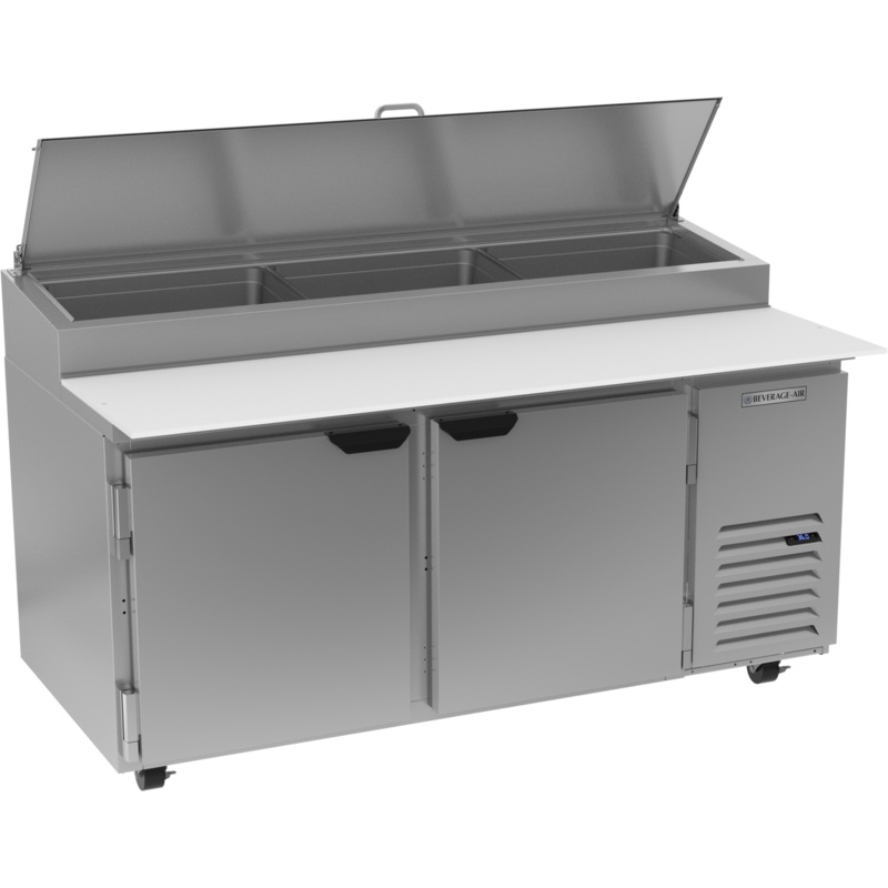 Beverage-Air DP67HC Double Door Refrigerated Pizza/Sandwich Prep Table, 67", 115V, FINAL SALE