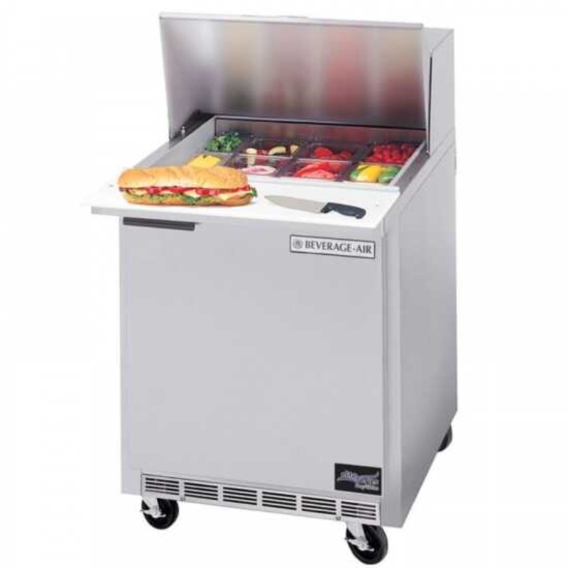 Beverage-Air SPE27B Elite Series Single Solid Door Sandwich Prep Table Refrigerator, 27", 115V, FINAL SALE