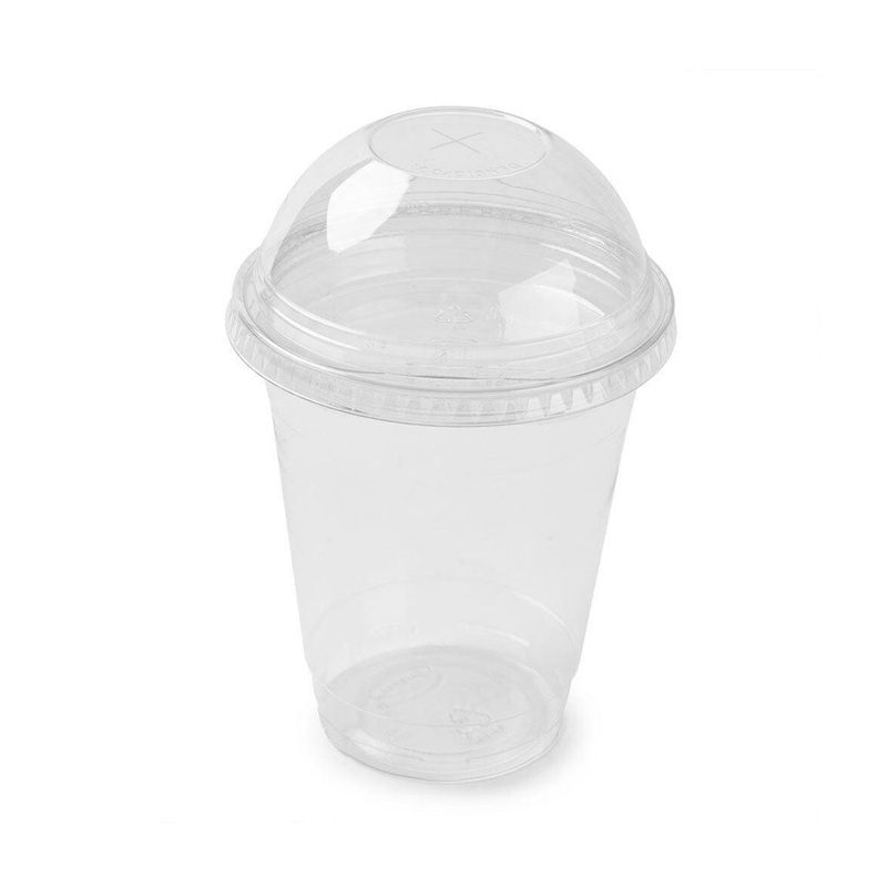 Globe Recyclable PET Dome Lid with Hole for 12-16 oz Cold Cup, Clear (1000-pack)