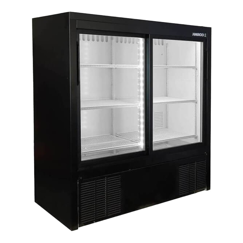 Habco ESM14SL48HC Impulse Cold Space Merchandiser Refrigerator, Double Glass Slide Doors, 47" x 48" Tall, 115V