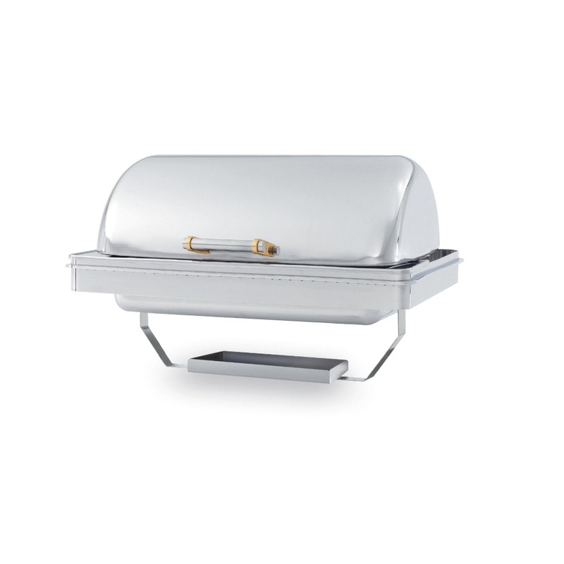 Vollrath New York, New York Drop In Chafer, Fully Retractable Dome Cover, 9 qt, Stainless Steel/Brass, FINAL SALE