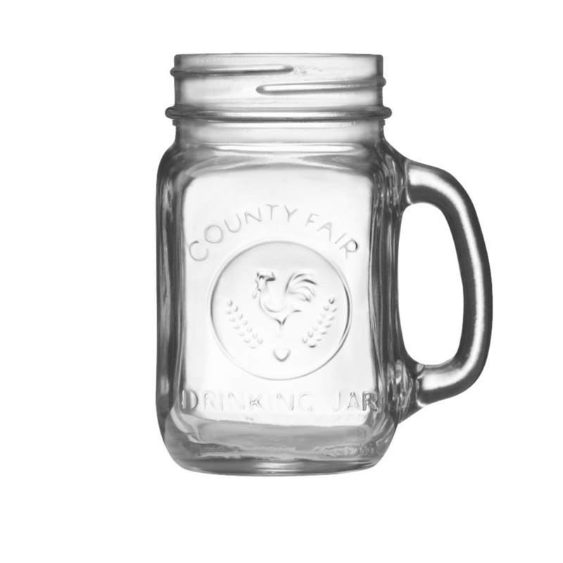 Libbey Drinking Jar with Handle, 16.5 oz (12-pack)